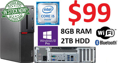 $99 Clearance Lenovo i5 2TB Windows 10 Small Form Computer